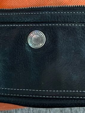 Coach Black Leather Men's Wallet with Signature Metal Snap